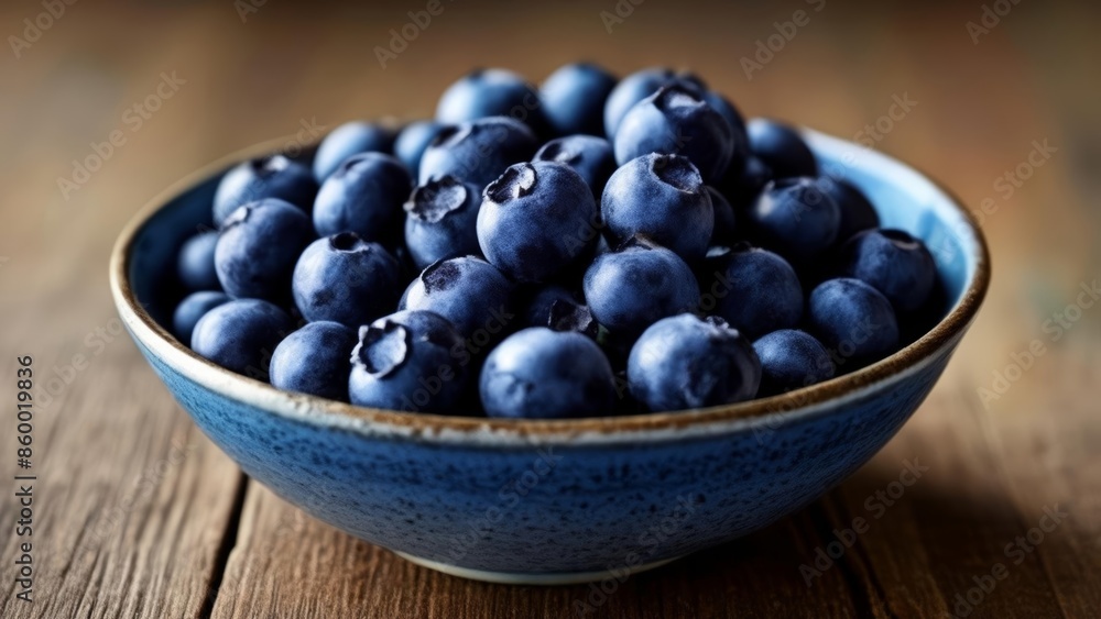  Fresh blueberries in a bowl ready to be enjoyed
