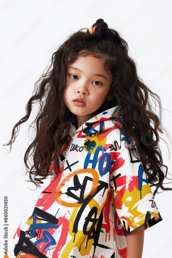 Stylish girl in street urban outfit. Kids fashion concept. Stylish girl in street urban outfit. Kids fashion concept.