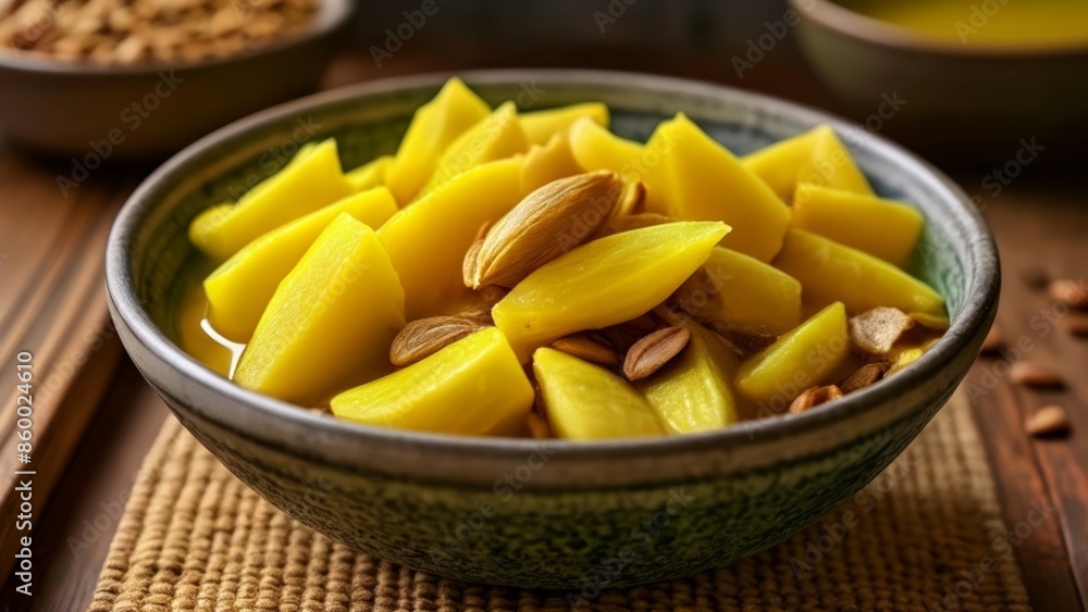 Delicious fruit and nut salad in a bowl Delicious fruit and nut salad in a bowl