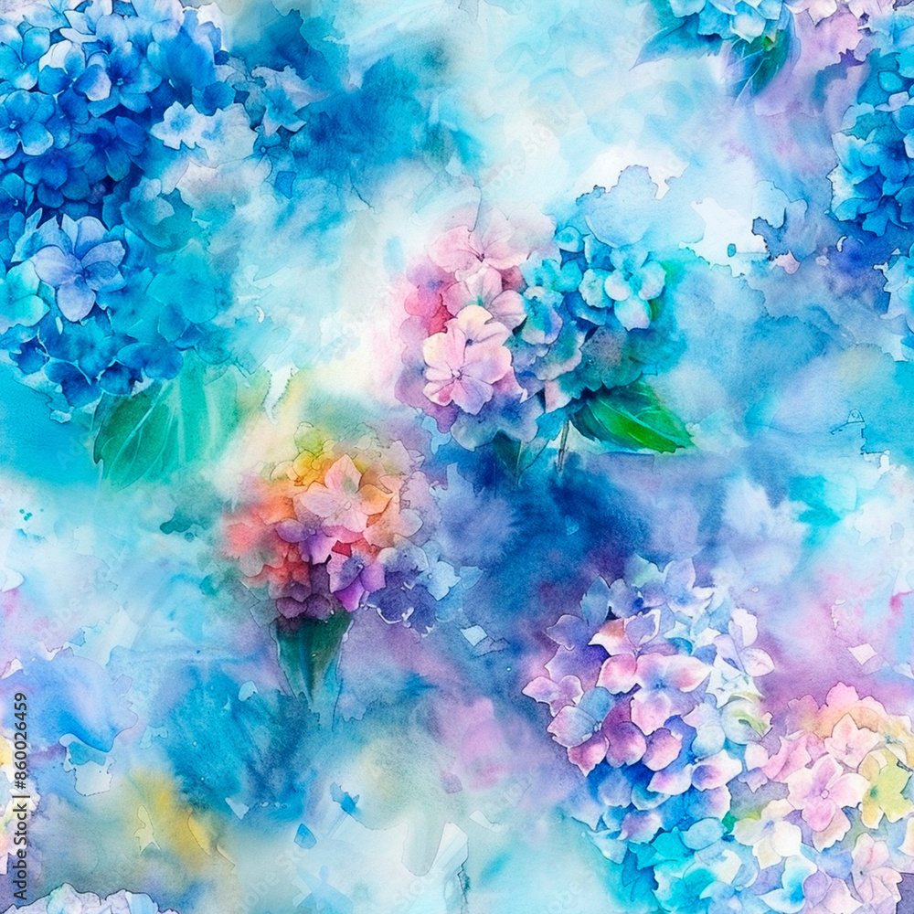 Fototapeta premium seamless watercolor floral primitive wallpaper