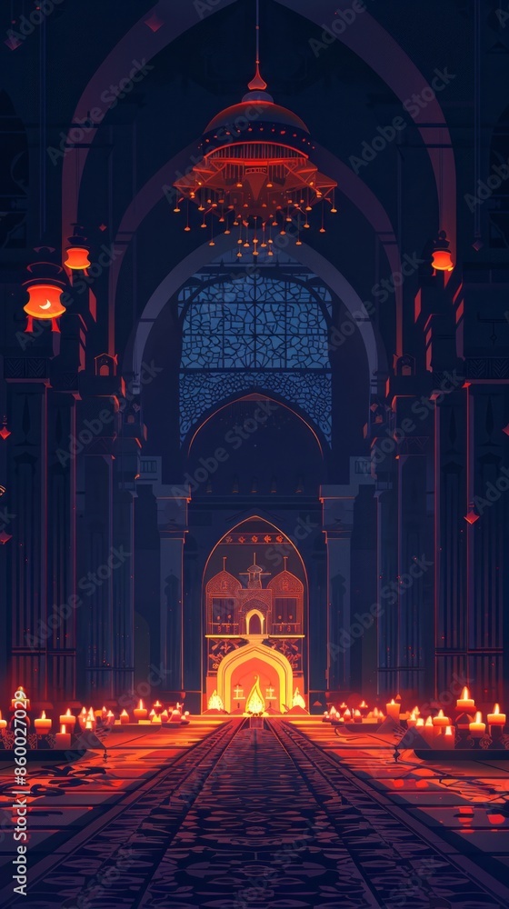 Stylized depiction of a traditional religious ceremony. ,Dark Color light ,vectorline design , illustration , Mobile Wallpaper Stylized depiction of a traditional religious ceremony. ,Dark Color light ,vectorline design , illustration , Mobile Wallpaper