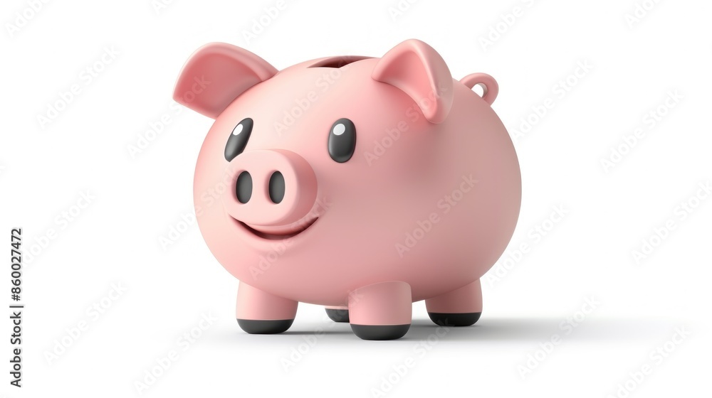 2D graphic of a piggy bank icon, symbolizing saving and financial planning, with a friendly and approachable design featuring soft colors and rounded shapes, perfect for financial education materials 2D graphic of a piggy bank icon, symbolizing saving and financial planning, with a friendly and approachable design featuring soft colors and rounded shapes, perfect for financial education materials