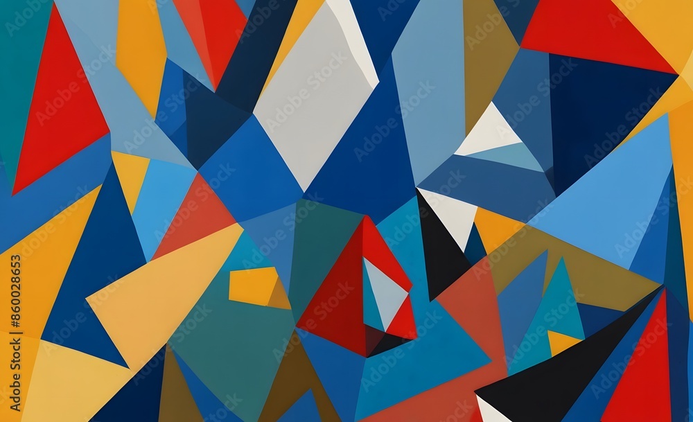 Geometric Shapes in Sapphire Blue and Gold Abstract Background - Generative AI Geometric Shapes in Sapphire Blue and Gold Abstract Background - Generative AI