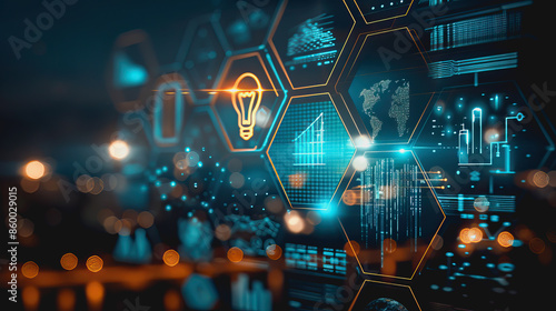 modern startup business collage with showcase various aspects of technology and innovation.