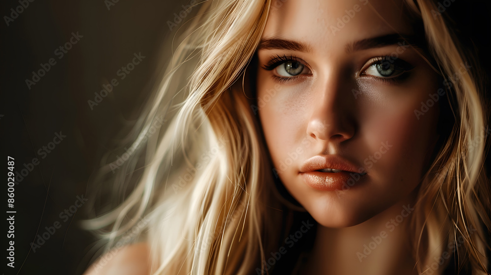 Portrait of beautiful blonde woman : Generative AI Portrait of beautiful blonde woman : Generative AI