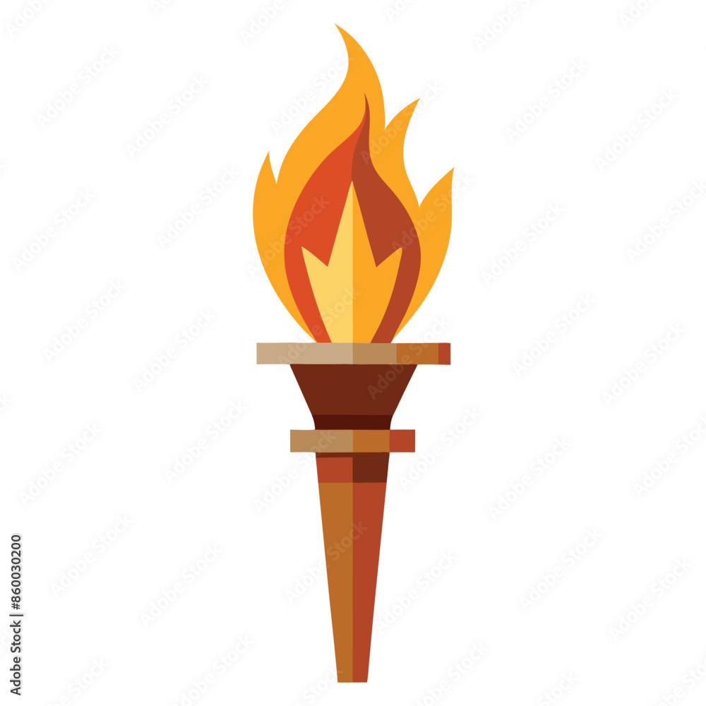 torch with flame on white torch with flame on white
