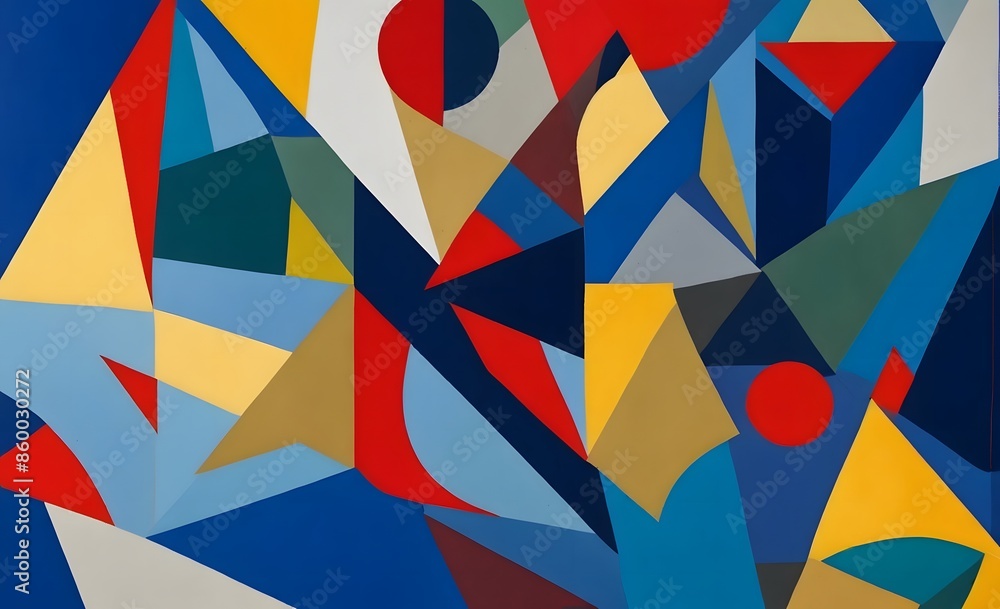 Geometric Shapes in Sapphire Blue and Gold Abstract Background - Generative AI Geometric Shapes in Sapphire Blue and Gold Abstract Background - Generative AI