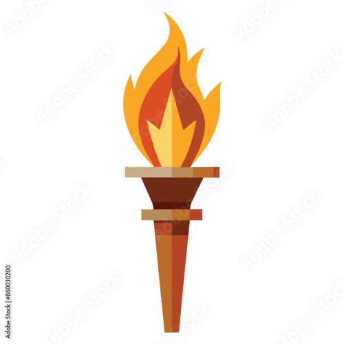 torch with flame on white