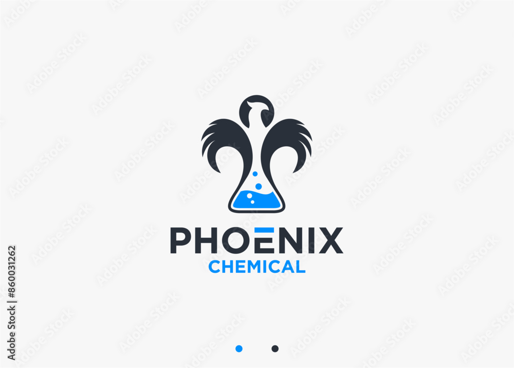 Fototapeta premium lab phoenix logo design vector silhouette illustration