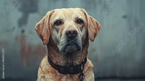 a dog with a dog collar portrait 