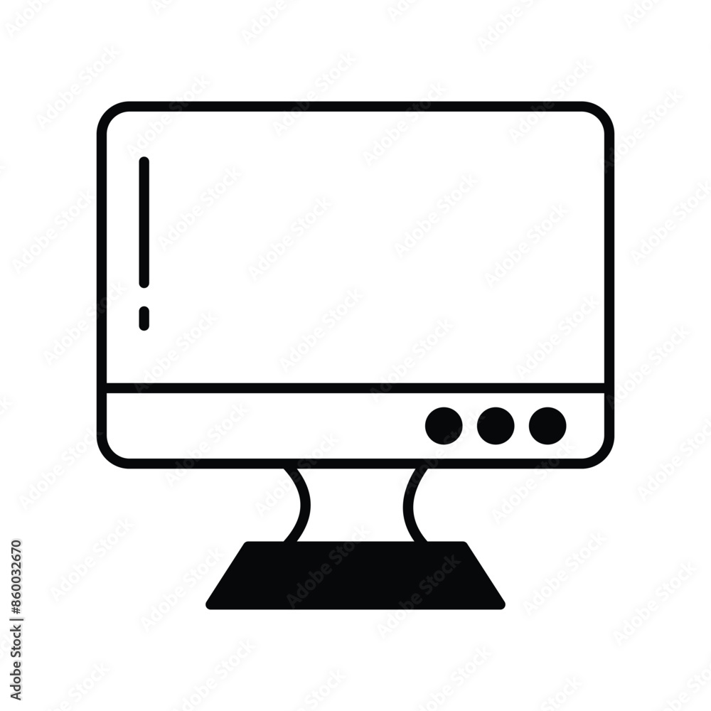 moniter screen icon with white background vector stock illustration moniter screen icon with white background vector stock illustration
