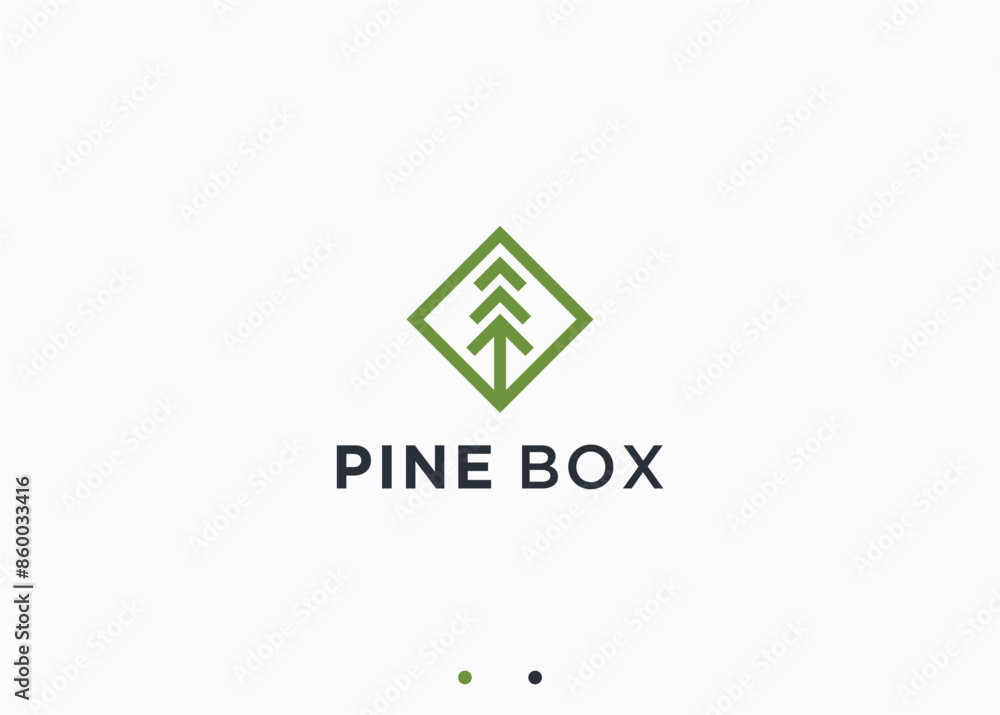 pine with square logo design vector silhouette illustration pine with square logo design vector silhouette illustration