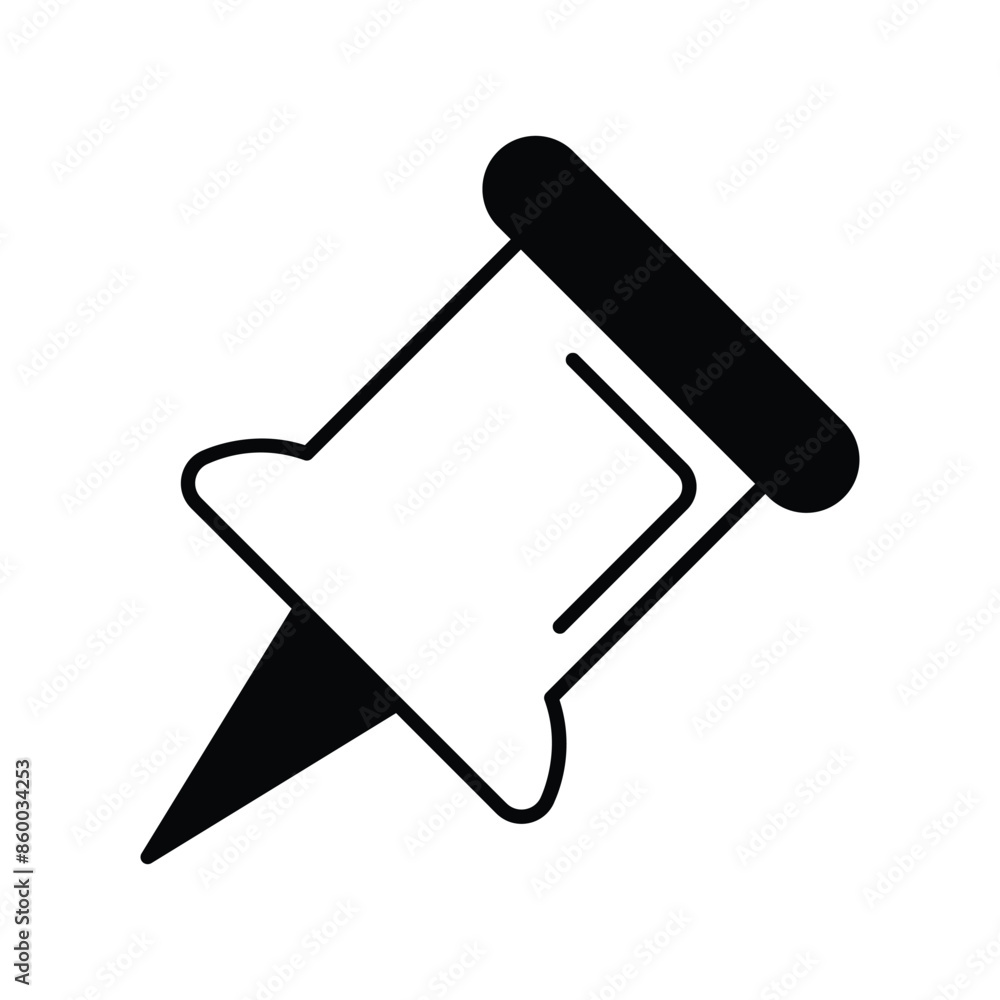 push pin icon with white background vector stock illustration push pin icon with white background vector stock illustration