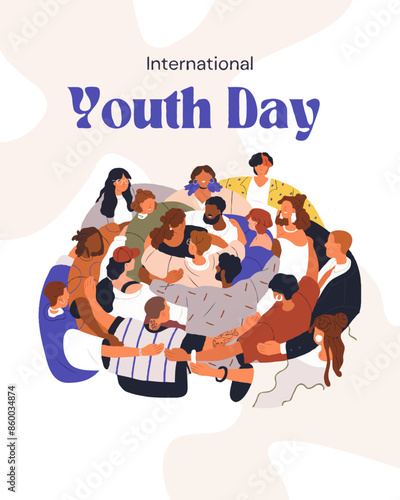 Light Brown Illustrative International Youth Day  photo