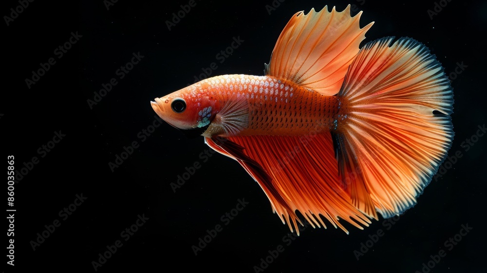 betta fighting fish on black background. betta fighting fish on black background.