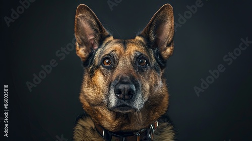 a dog with a dog collar portrait 