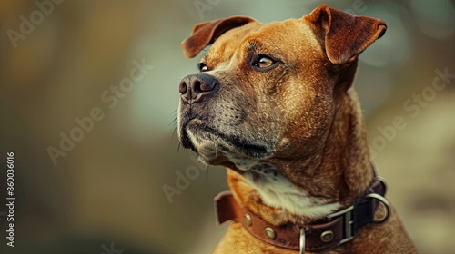 a dog with a dog collar portrait 