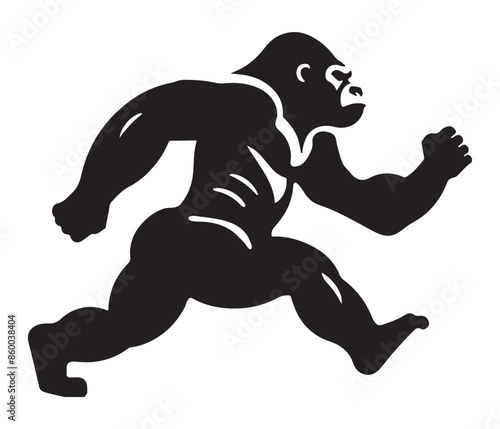Gorillas silhouettes vector illustration: Elegant vector graphics showcasing the silhouettes of gorillas.