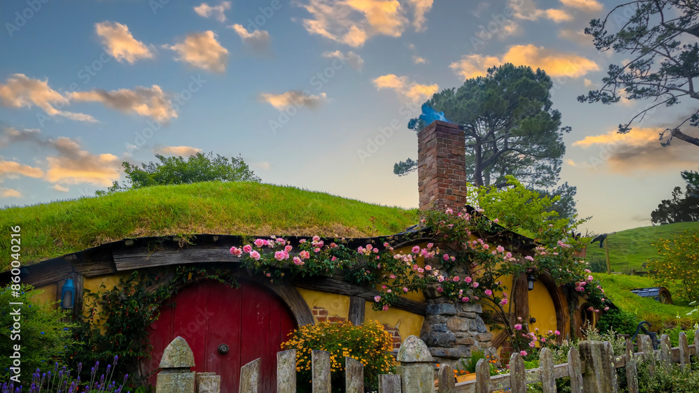 MATAMATA- NEW ZEALAND -NOVEMBER -2- 2022: Hobbiton - movie set created ...