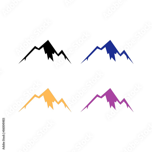HIGH MOUNTAINS RESORT PEAK ADVENTURE TRAVEL SIGN SYMBOL CLIPART LOGO