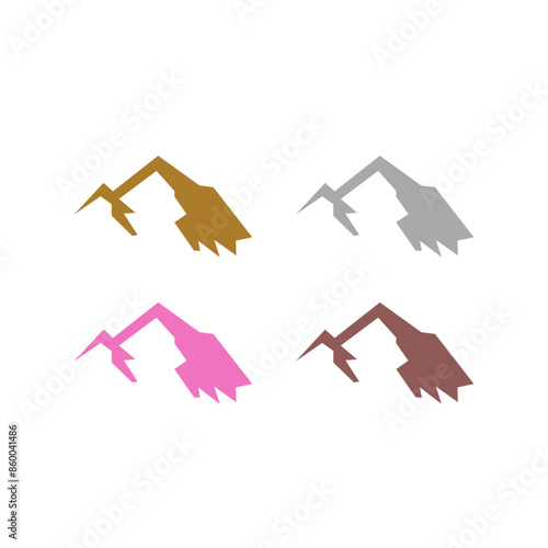HIGH MOUNTAINS RESORT PEAK ADVENTURE TRAVEL SIGN SYMBOL CLIPART LOGO