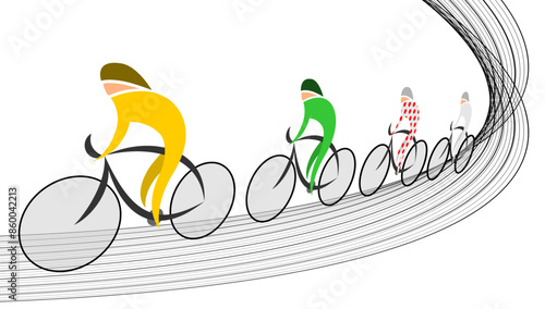 Cyclistes Peloton sur une Piste Abstraite