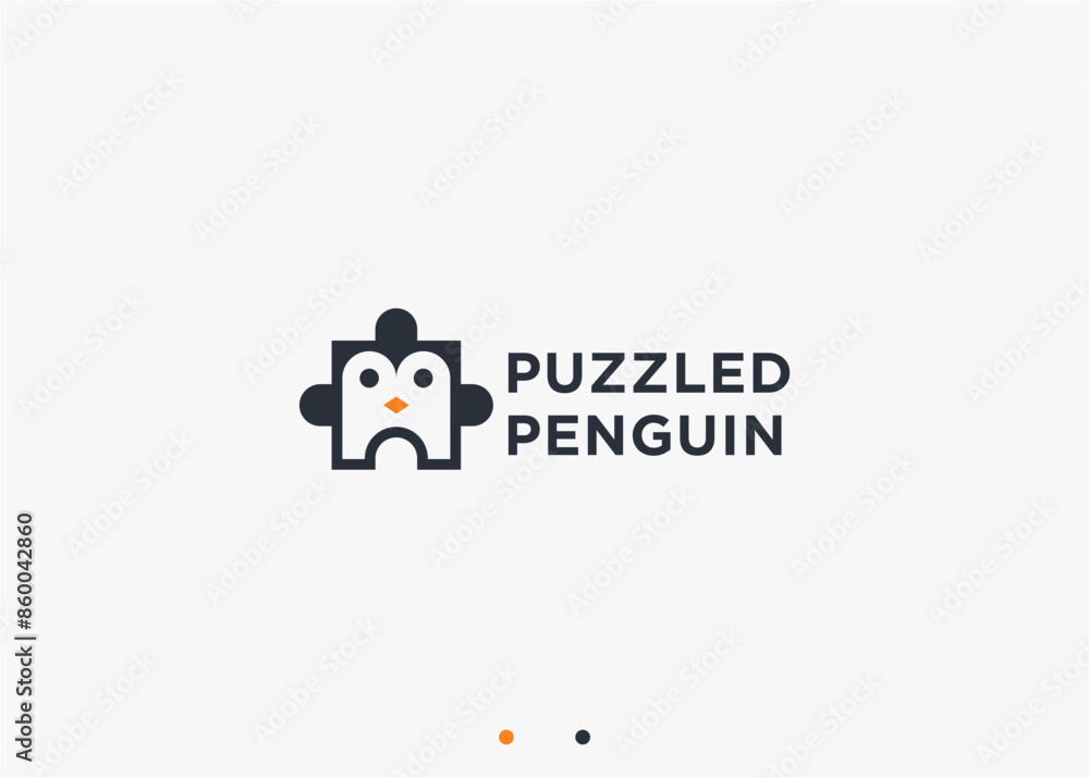 penguin with puzzle logo design vector silhouette illustration penguin with puzzle logo design vector silhouette illustration