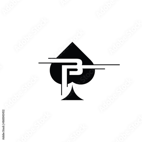 Initial B Spade Ace Simple Modern Icon Design Template Logo