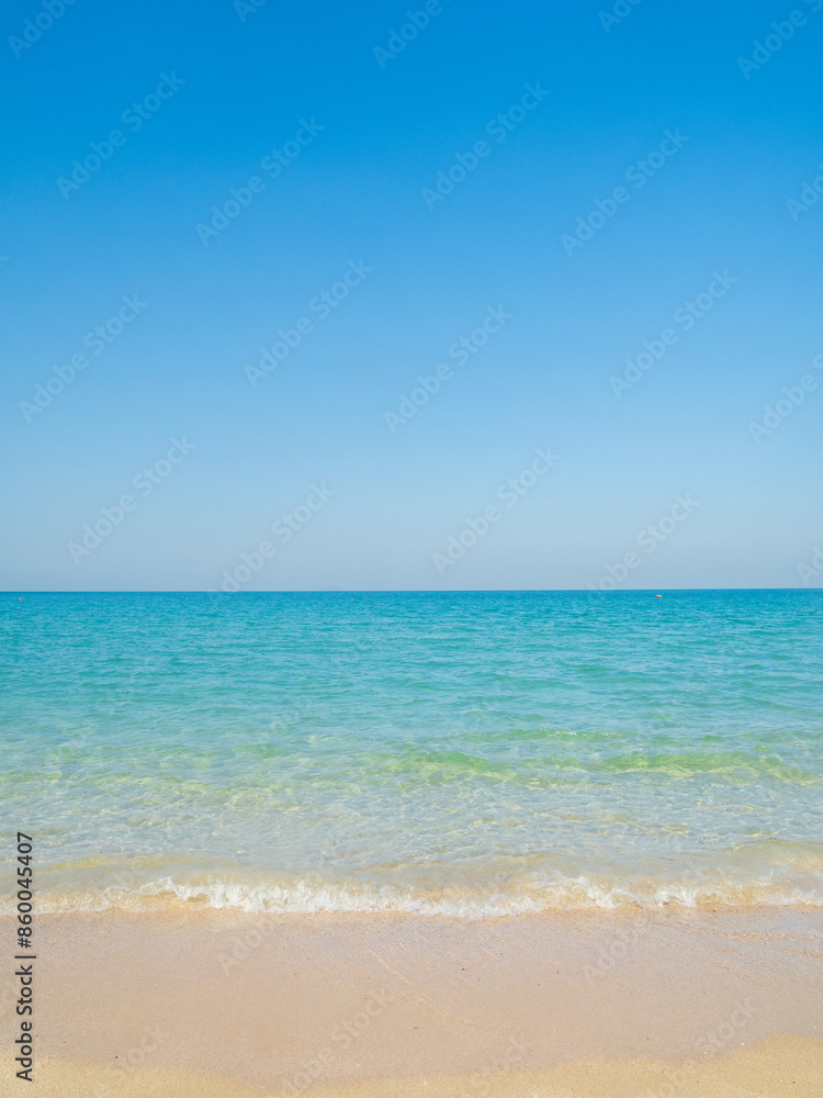 Beautiful horizon Landscape summer vertical front view point tropical sea beach white sand clean and blue sky background calm Nature ocean Beautiful wave water travel at Sai Kaew Beach thailand Beautiful horizon Landscape summer vertical front view point tropical sea beach white sand clean and blue sky background calm Nature ocean Beautiful wave water travel at Sai Kaew Beach thailand