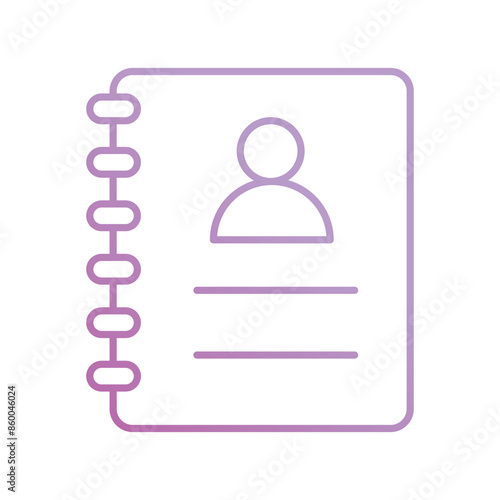 contact book icon with white background vector stock illustration