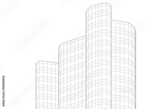 abstract 3d architecture vector illustration