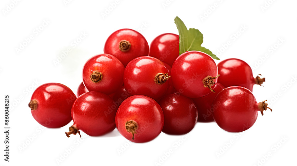 a pile of red cherries with a green leaf a pile of red cherries with a green leaf