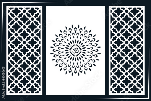 Om Jali design, Om cnc cut jali, corian jali for Temple Mandir door Window etc.	