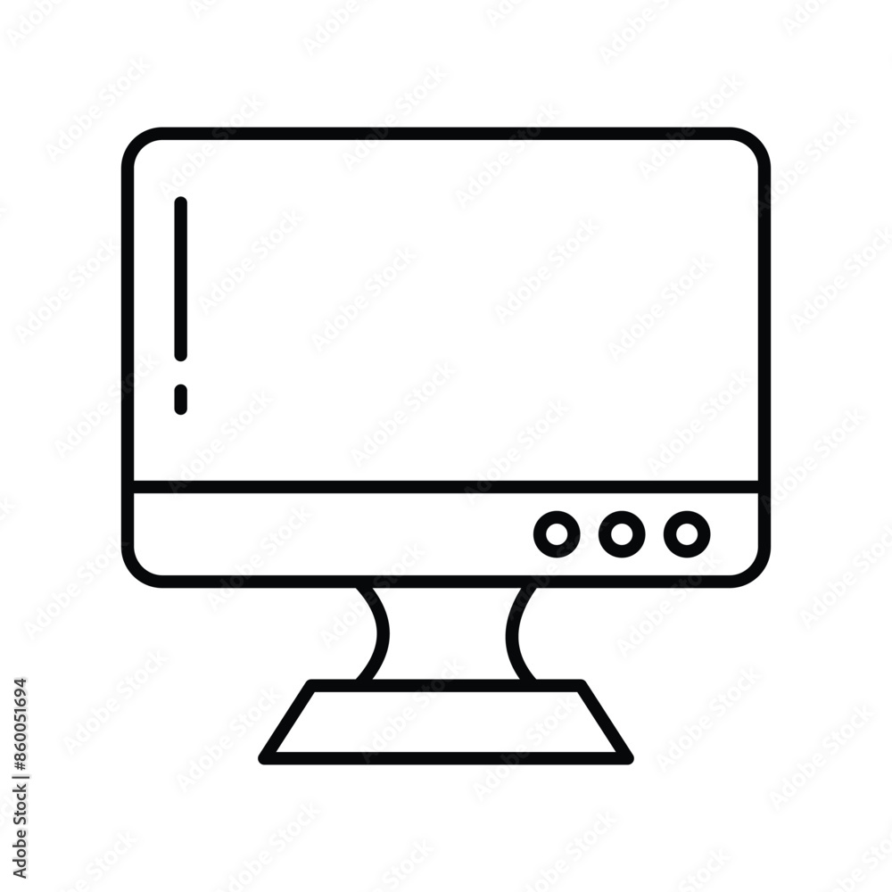 moniter screen icon with white background vector stock illustration