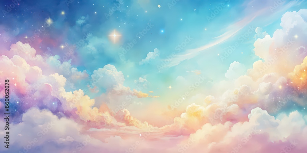 Abstract watercolor painting of a dreamy sky with soft pastel colors , watercolor, abstract, sky, clouds, dreamy, soft Abstract watercolor painting of a dreamy sky with soft pastel colors , watercolor, abstract, sky, clouds, dreamy, soft