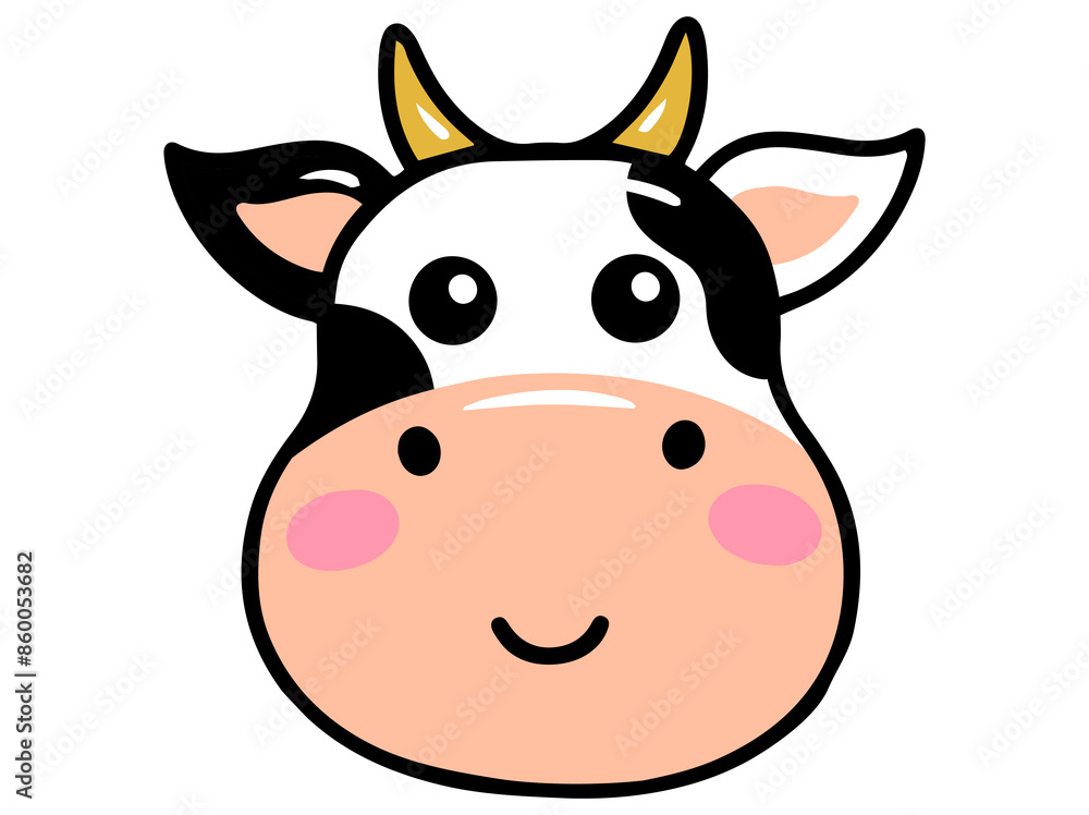 Cow Animal Head Cartoon Illustration Cow Animal Head Cartoon Illustration