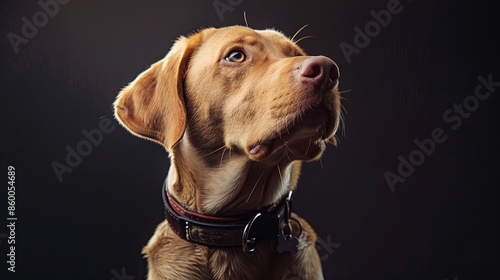 a dog with a dog collar portrait 