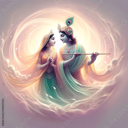 Lord Krishna and Goddess Radha Rani photo