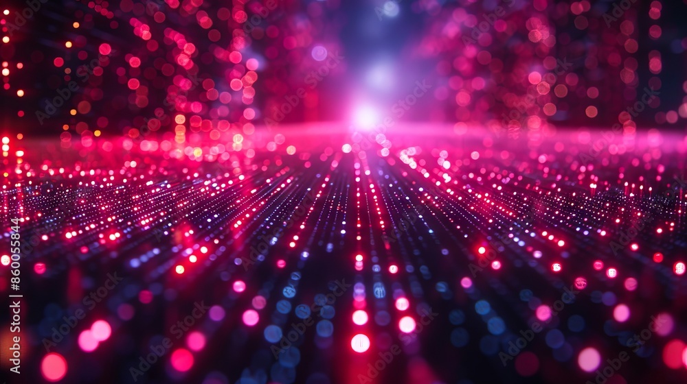 A dark background with lights and dots. A dark background with lights and dots.