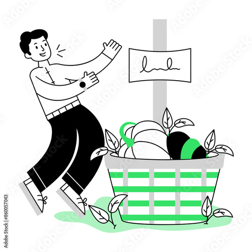 Grab this linear mini illustration of thanksgiving hamper 

