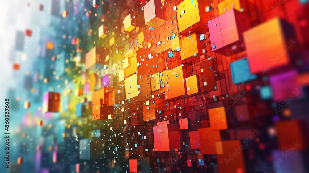 many light and colorful squares with an artistic background many light and colorful squares with an artistic background