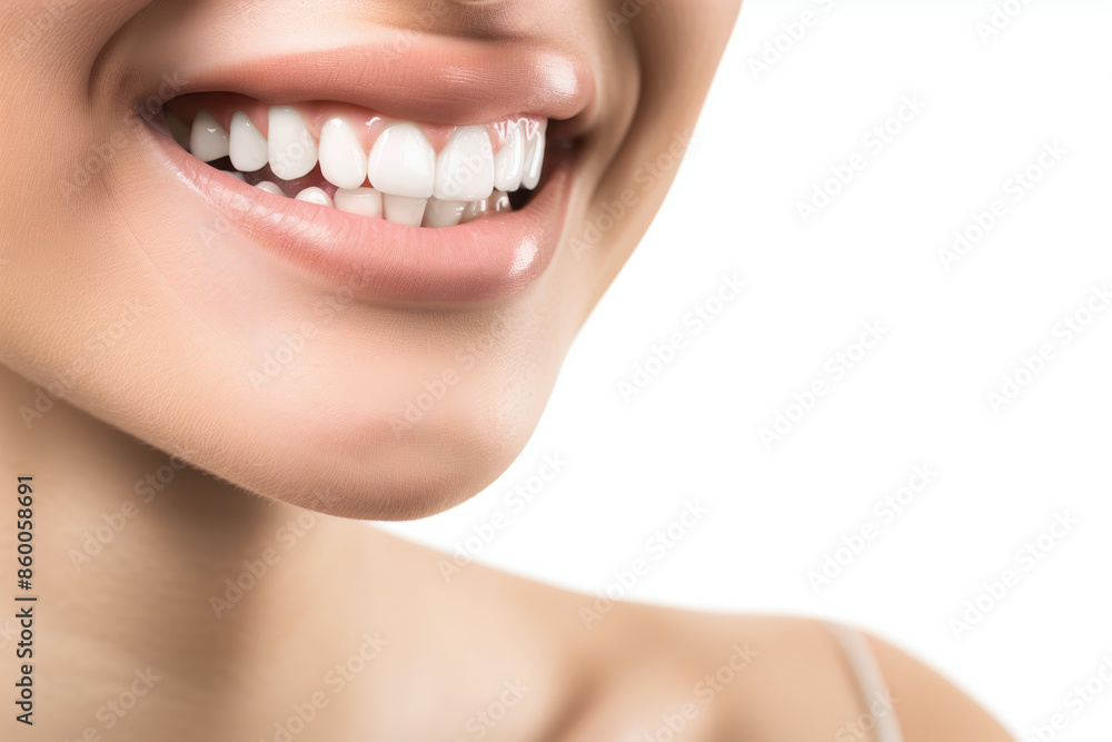 Healthy woman teeth and smile. Close up Healthy woman teeth and smile. Close up