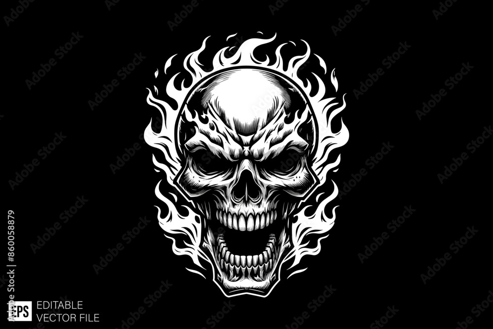 Evil Skull head vector illustration design templates Evil Skull head vector illustration design templates