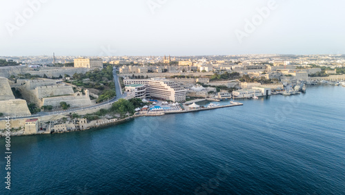 Aerial landscapes over Valletta, Malta 