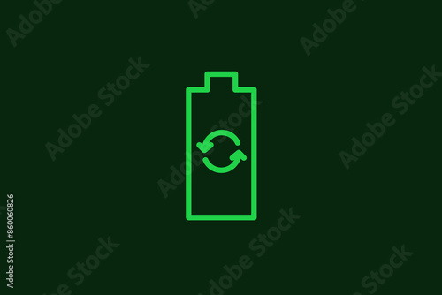 battery recycling illustration in flat style design. Vector illustration. photo