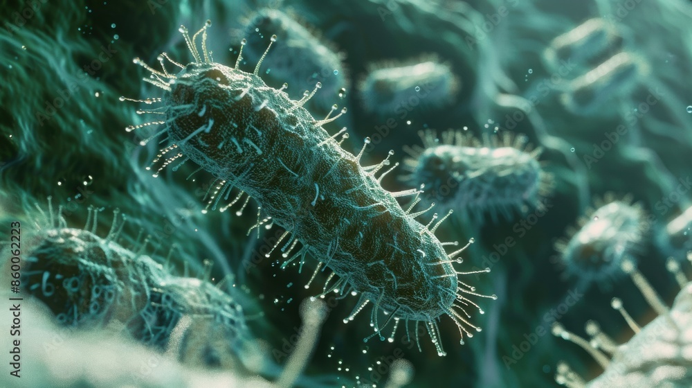 Naklejka premium Bacteria virus cells image