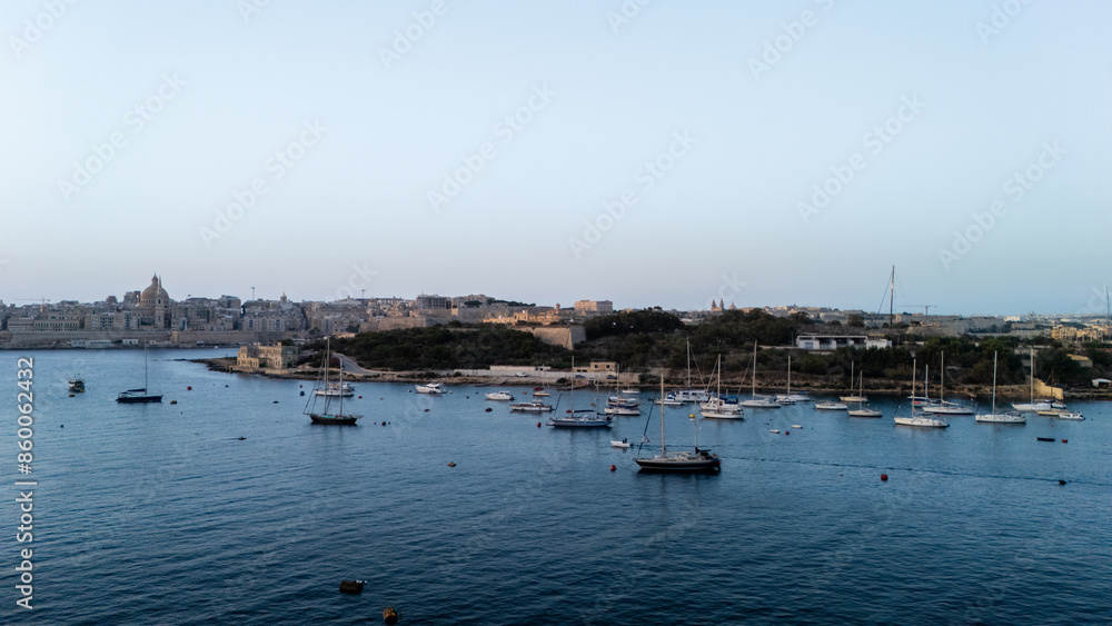 Fototapeta premium Aerial landscapes over Valletta, Malta 