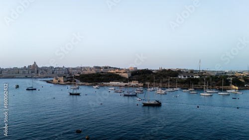 Aerial landscapes over Valletta, Malta 