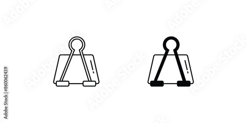 paper clip icon with white background vector stock illustration