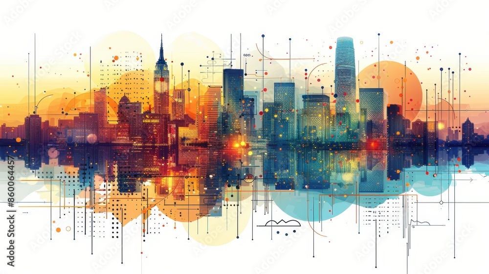 Obraz premium City official using data-driven insights for improving public services.